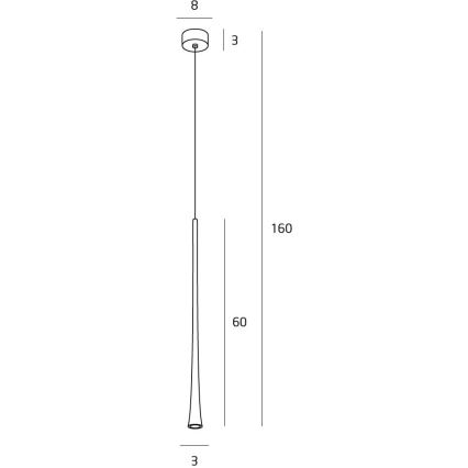 MAXLIGHT P0373 - LED ljuskrona med textilsladd KAFFE LED/7W/230V diameter 3 cm svart