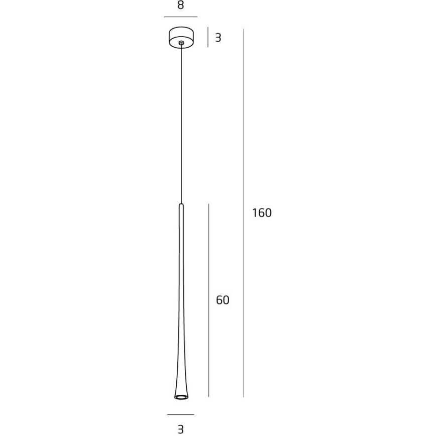 MAXLIGHT P0373 - LED ljuskrona med textilsladd KAFFE LED/7W/230V diameter 3 cm svart
