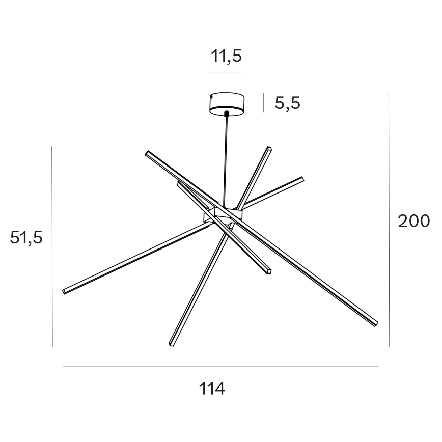 MAXLIGHT P0412 - LED ljuskrona med textilsladd SPINDEL LED/33W/230V svart