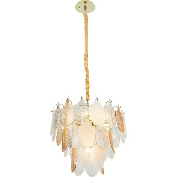 MAXLIGHT P0417 - Ljuskrona på kedja ARWENA 7xE14/40W/230V diameter 50 cm guld