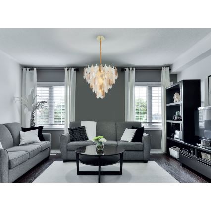 MAXLIGHT P0417 - Ljuskrona på kedja ARWENA 7xE14/40W/230V diameter 50 cm guld