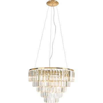 MAXLIGHT P0424 - Ljuskrona med textilsladd MONACO 15xG9/40W/230V diameter 60 cm guld