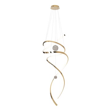 MAXLIGHT P0427D - LED ljusreglerad ljuskrona på textilsladd RITZ LED/100W/230V diameter 60 cm CRI 90 guld