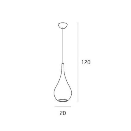 MAXLIGHT P0436 - Ljuskrona med textilsladd DROP 1xE27/40W/230V diameter 20 cm guld