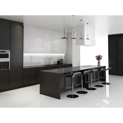 MAXLIGHT P0456 - LED ljuskrona med textilsladd HANA LED/6W/230V diameter 17,5 cm svart