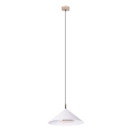 MAXLIGHT P0505 - LED ljuskrona med textilsladd VULCANO LED/5W/230V diameter 30,5 cm vit
