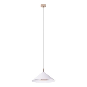 MAXLIGHT P0505 - LED ljuskrona med textilsladd VULCANO LED/5W/230V diameter 30,5 cm vit