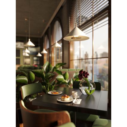 MAXLIGHT P0505 - LED ljuskrona med textilsladd VULCANO LED/5W/230V diameter 30,5 cm vit