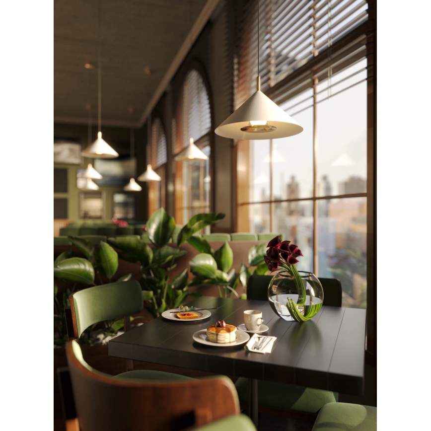 MAXLIGHT P0505 - LED ljuskrona med textilsladd VULCANO LED/5W/230V diameter 30,5 cm vit