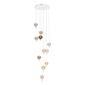 MAXLIGHT P0526D - LED ljusreglerad ljuskrona på textilsladd PALLONCINI 11xLED/6W/230V diameter 45 cm genomskinlig/beige/rökig