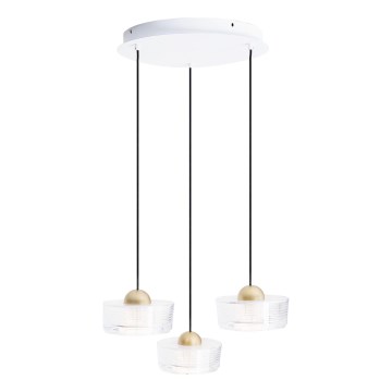 MAXLIGHT P0543 - LED ljuskrona med textilsladd LIPARI LED/22W/230V diameter 35 cm genomskinlig