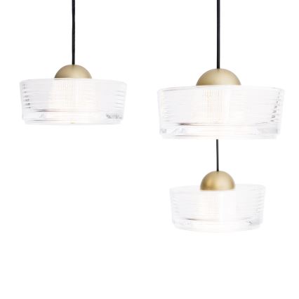 MAXLIGHT P0543 - LED ljuskrona med textilsladd LIPARI LED/22W/230V diameter 35 cm genomskinlig