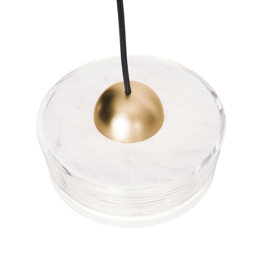 MAXLIGHT P0543 - LED ljuskrona med textilsladd LIPARI LED/22W/230V diameter 35 cm genomskinlig