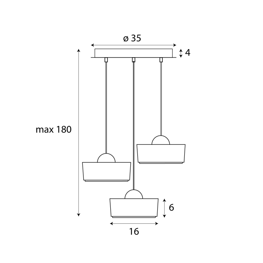 MAXLIGHT P0543 - LED ljuskrona med textilsladd LIPARI LED/22W/230V diameter 35 cm genomskinlig
