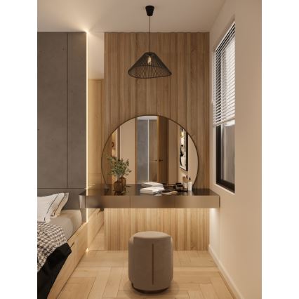 MAXLIGHT P0579 - Ljuskrona med textilsladd AMALFI 1xE27/15W/230V diameter 45 cm svart