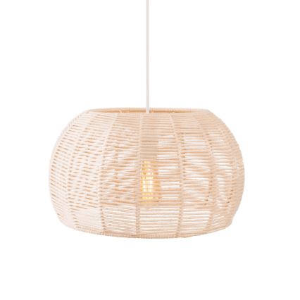 MAXLIGHT P0583 - Ljuskrona med textilsladd PRASLIN 1xE27/15W/230V diameter 39 cm beige