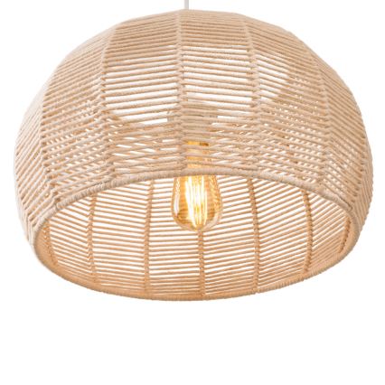MAXLIGHT P0583 - Ljuskrona med textilsladd PRASLIN 1xE27/15W/230V diameter 39 cm beige