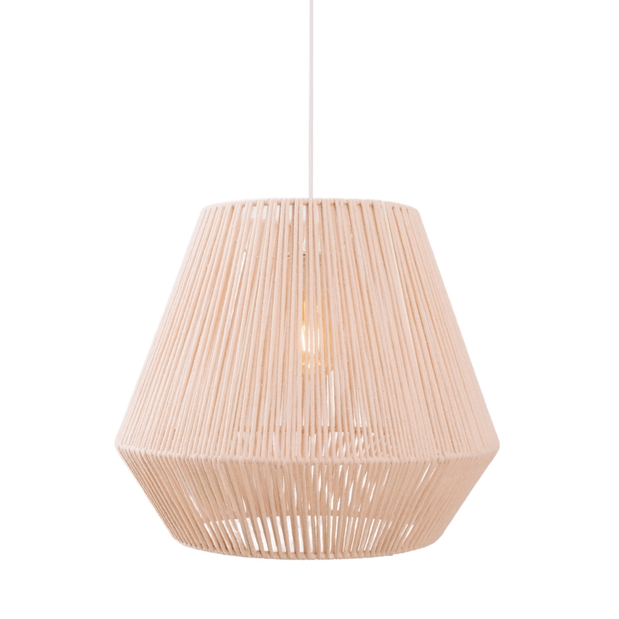MAXLIGHT P0584 - Ljuskrona med textilsladd PRASLIN 1xE27/15W/230V diameter 44 cm beige