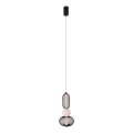 MAXLIGHT P0591 - LED ljuskrona med textilsladd BORA LED/10W/230V diameter 22 cm vit/svart