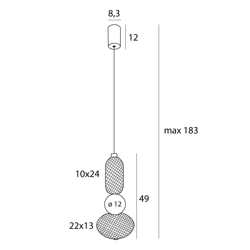 MAXLIGHT P0591 - LED ljuskrona med textilsladd BORA LED/10W/230V diameter 22 cm vit/svart
