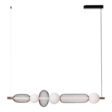 MAXLIGHT P0593 - LED ljuskrona med textilsladd BORA LED/29W/230V vit/svart