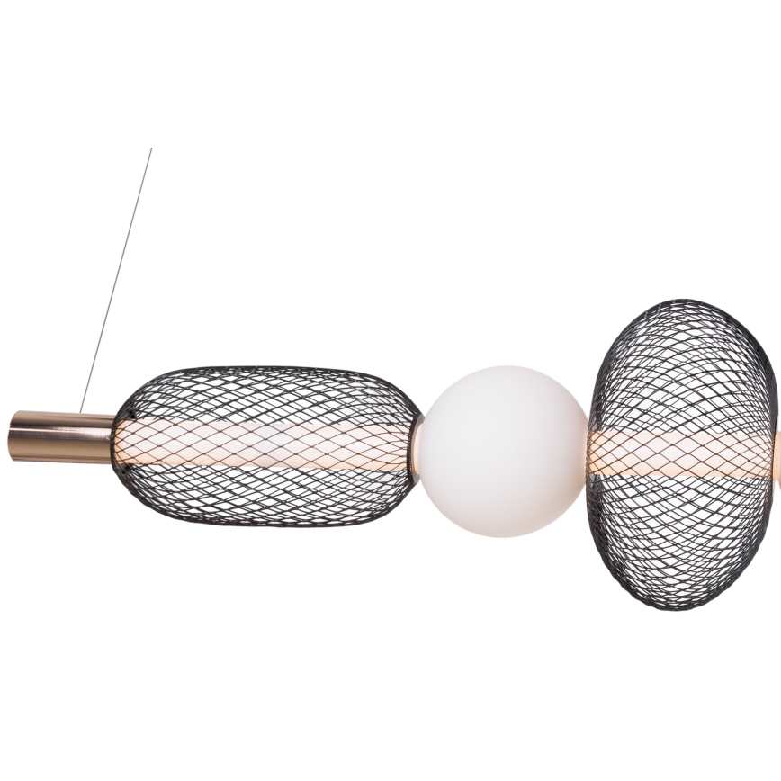 MAXLIGHT P0593 - LED ljuskrona med textilsladd BORA LED/29W/230V vit/svart