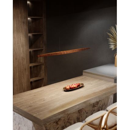 MAXLIGHT P0598 - LED ljuskrona med textilsladd WOODY LED/25W/230V brun/tall