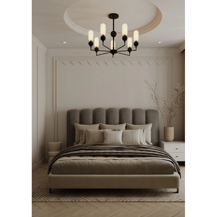 MAXLIGHT P0632 - Taklampa på stång NOVA 7xG9/7W/230V Ø 70 cm svart