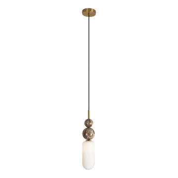 MAXLIGHT P0642 - Takpendel NOVA med kabel 1xG9/12W/230V Ø 12 cm, guldig