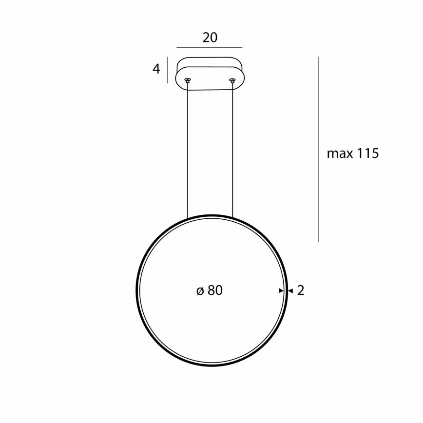 MAXLIGHT P0654 - LED-badrumspendel på vajer VISUAL VER LED/28W/230V IP44 vit