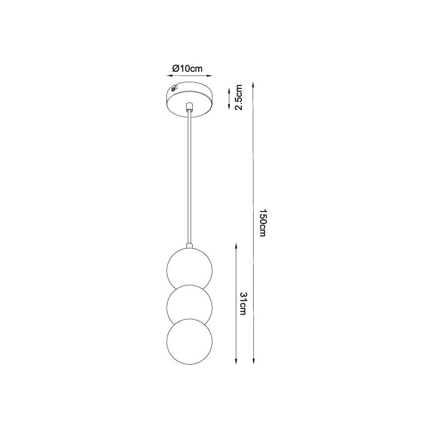 MAXLIGHT P0664 - Pendellampa ALICE med kabel 1xG9/7W/230V Ø 10 cm svart/beige
