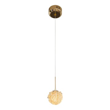 MAXLIGHT P0679 - Pendel på kabel RITA 1xG9/5W/230V Ø 12 cm, guldfärgad