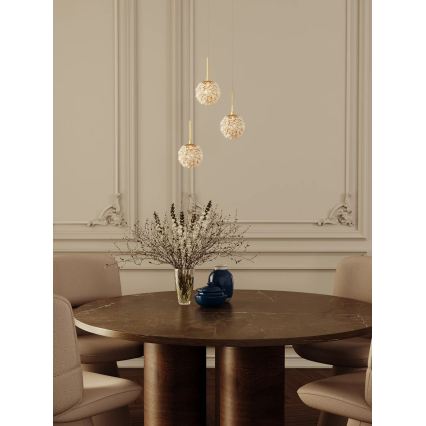 MAXLIGHT P0679 - Pendel på kabel RITA 1xG9/5W/230V Ø 12 cm, guldfärgad