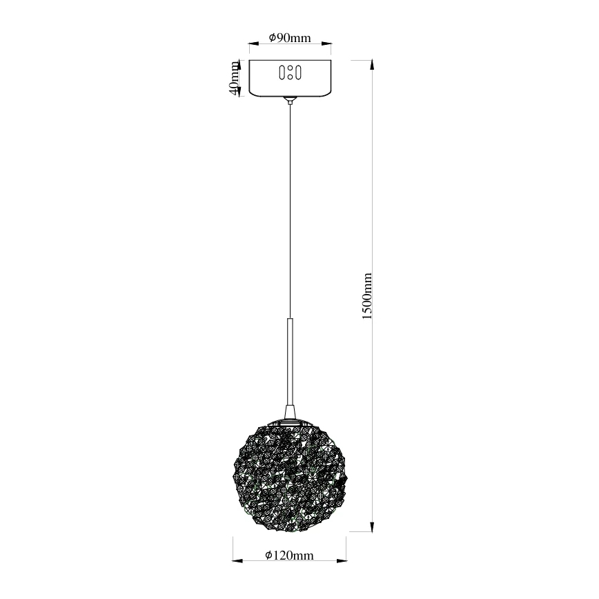 MAXLIGHT P0679 - Pendel på kabel RITA 1xG9/5W/230V Ø 12 cm, guldfärgad