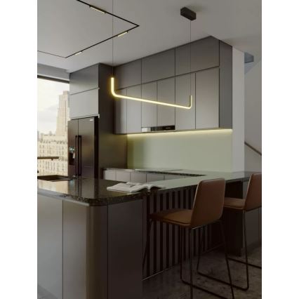 MAXLIGHT PO644 - LED-pendel på vajer URUS LED/17W/230V svart