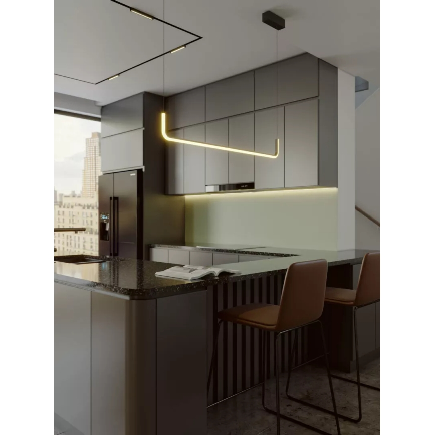 MAXLIGHT PO644 - LED-pendel på vajer URUS LED/17W/230V svart