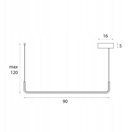 MAXLIGHT PO644 - LED-pendel på vajer URUS LED/17W/230V svart