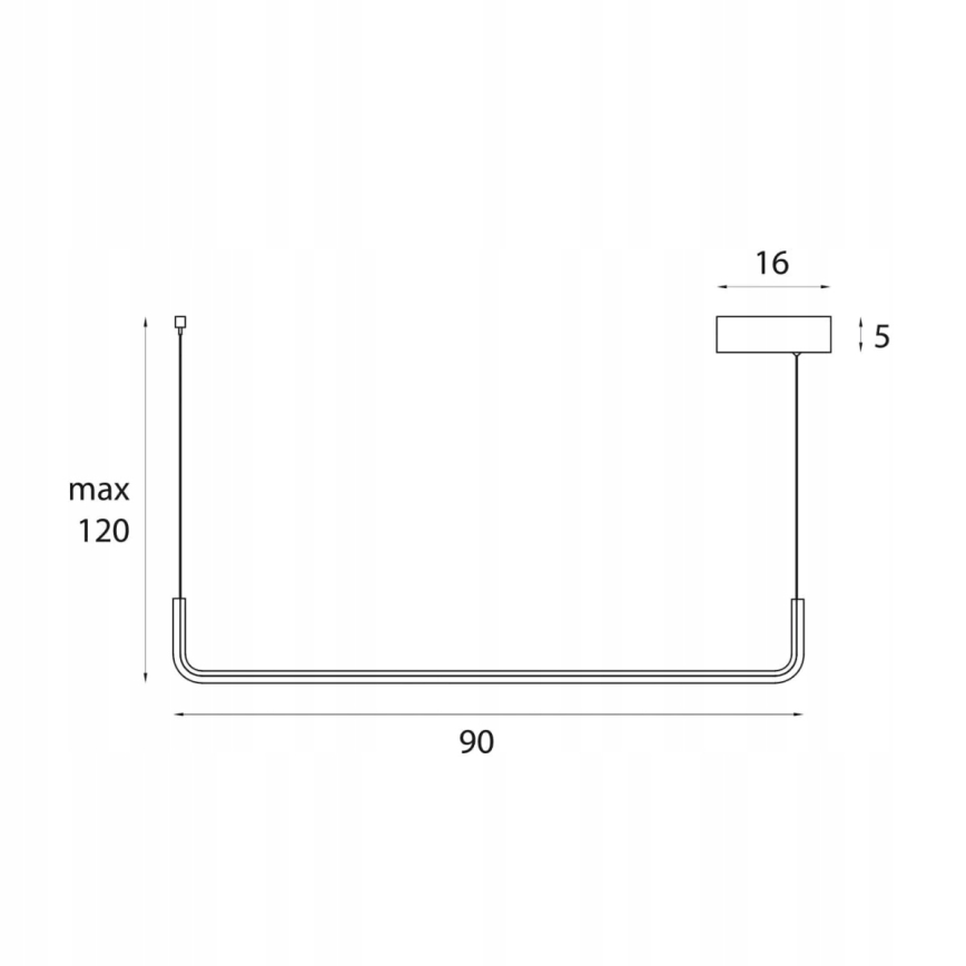 MAXLIGHT PO644 - LED-pendel på vajer URUS LED/17W/230V svart