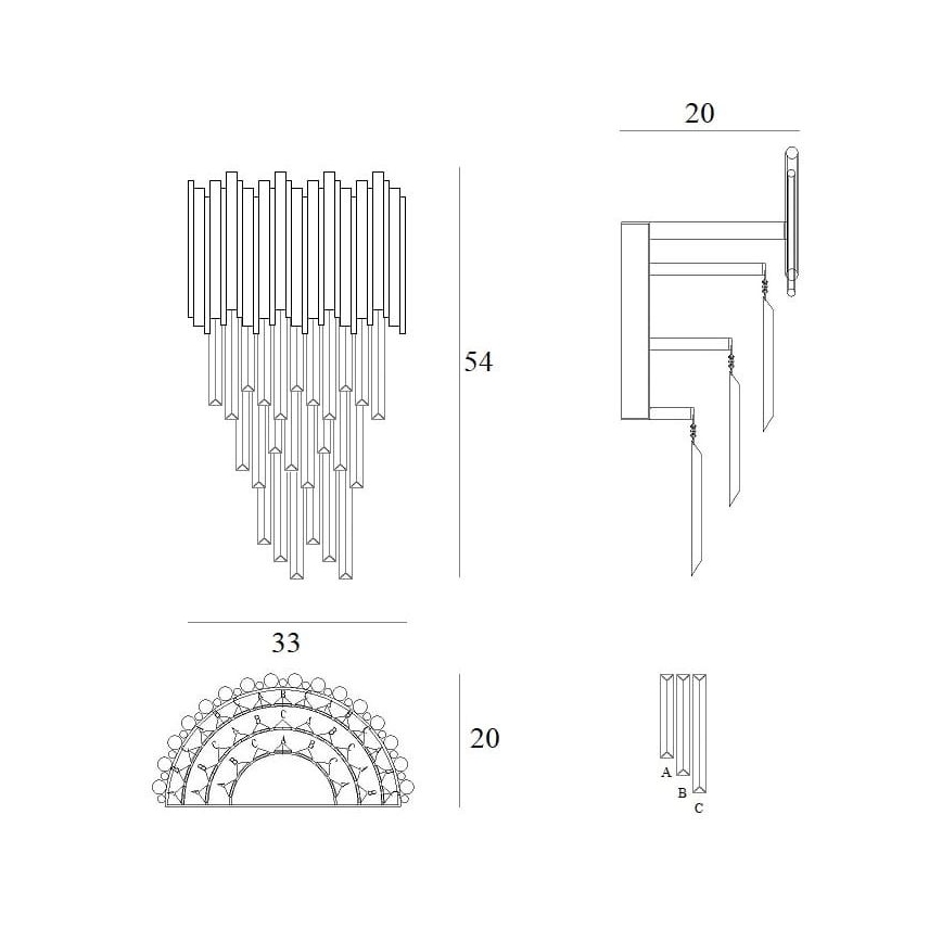 MAXLIGHT W0227 - Vägglampa VOGUE 4xG9/40W/230V guld