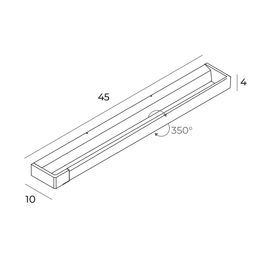 MAXLIGHT W0307 - LED Vägglampa för badrum FLINK LED/12W/230V 45 cm IP44 svart