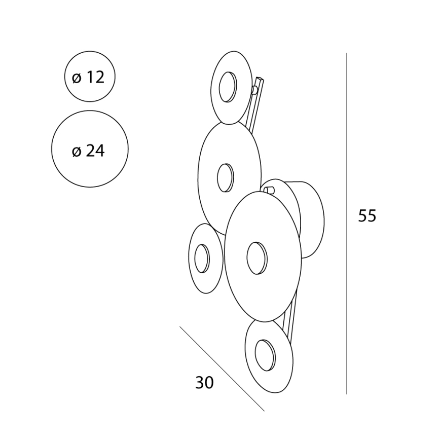MAXLIGHT W0357 - LED väggbelysning ALLURE 5xLED/5W/230V guld