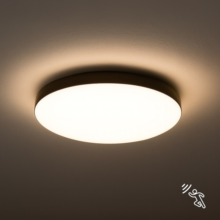 LED Badrumsplafond med sensor MAYA LED/13W/230V Ø 33 cm IP44 svart