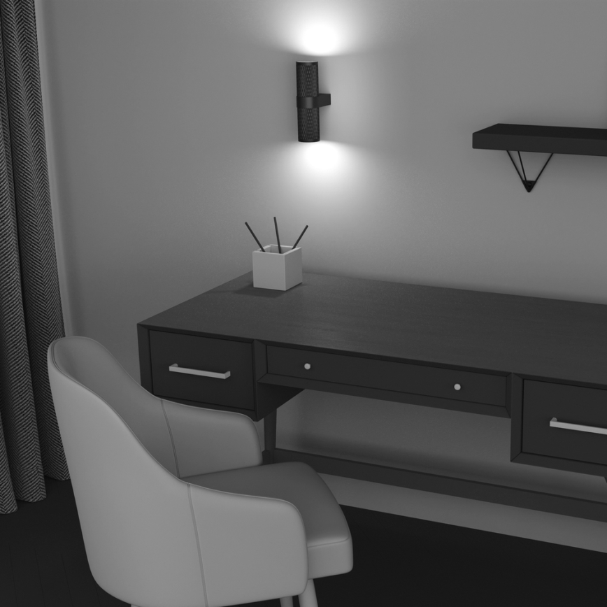 Maytoni C069WL-02B - Väggspotlight FOCUS 2xGU10/7W/230V svart