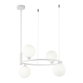 Maytoni MOD013PL-04W - Ljuskrona med textilsladd RING 4xG9/25W/230V vit