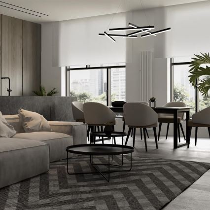 Maytoni MOD016PL-L75B - LED ljuskrona med textilsladd LINE LED/79W/230V svart