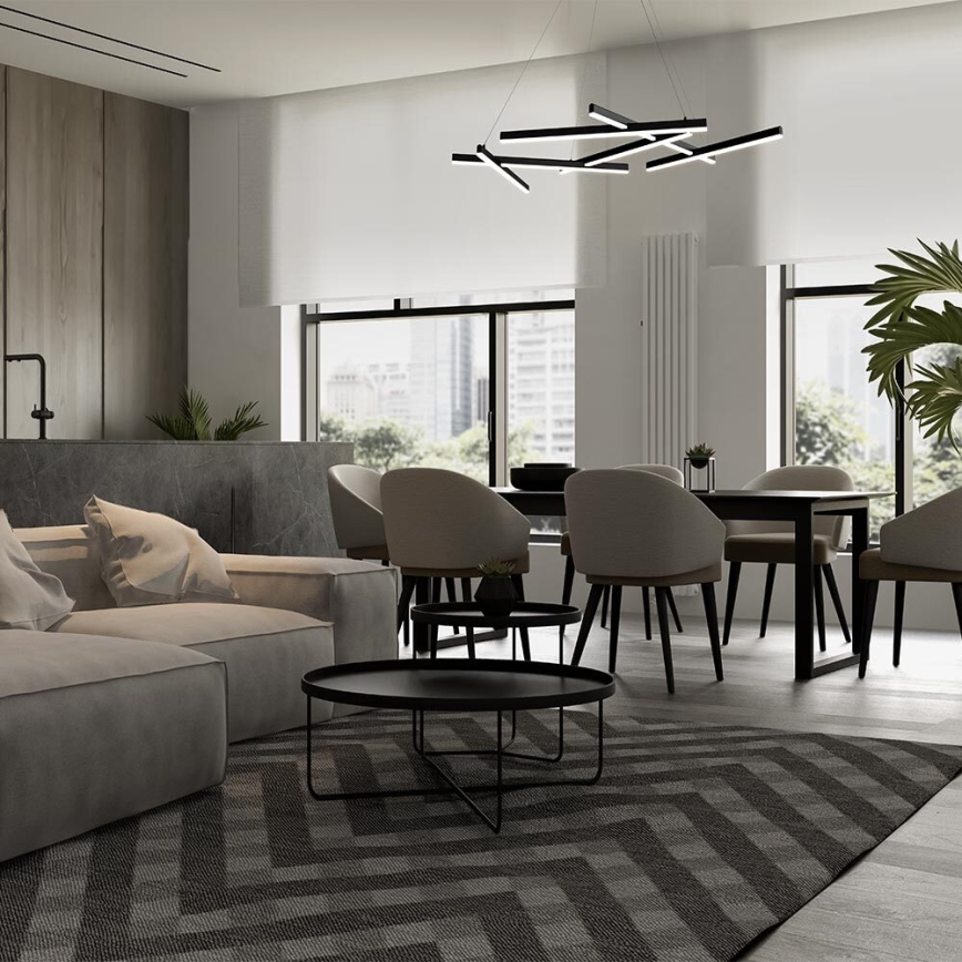 Maytoni MOD016PL-L75B - LED ljuskrona med textilsladd LINE LED/79W/230V svart