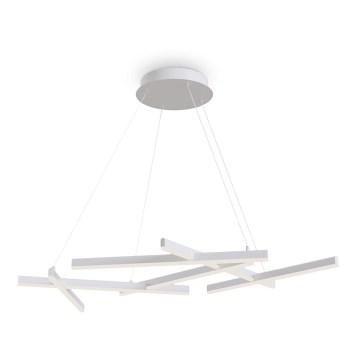 Maytoni MOD016PL-L75W - LED ljuskrona med textilsladd LINE LED/79W/230V vit