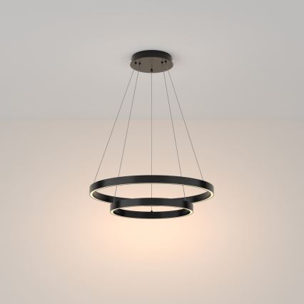 Maytoni MOD058PL-L55B3K - LED ljuskrona med textilsladd RIM LED/61W/230V 3000K diameter 60 cm svart