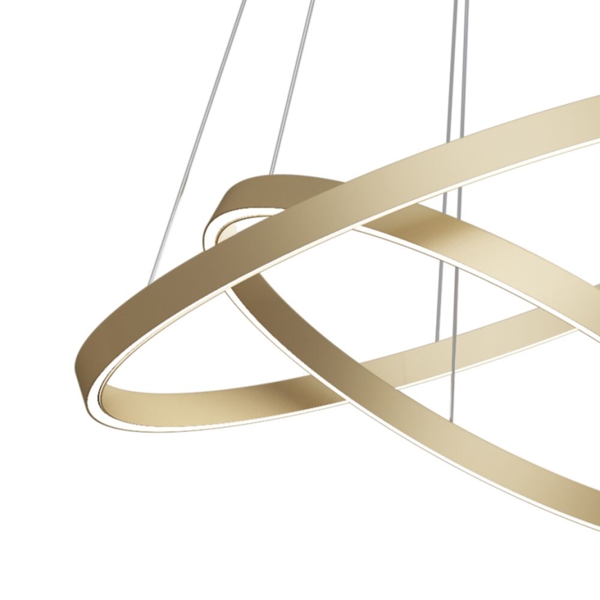Maytoni MOD058PL-L74BS3K - LED ljuskrona med textilsladd RIM LED/88W/230V 3000K diameter 80 cm guld