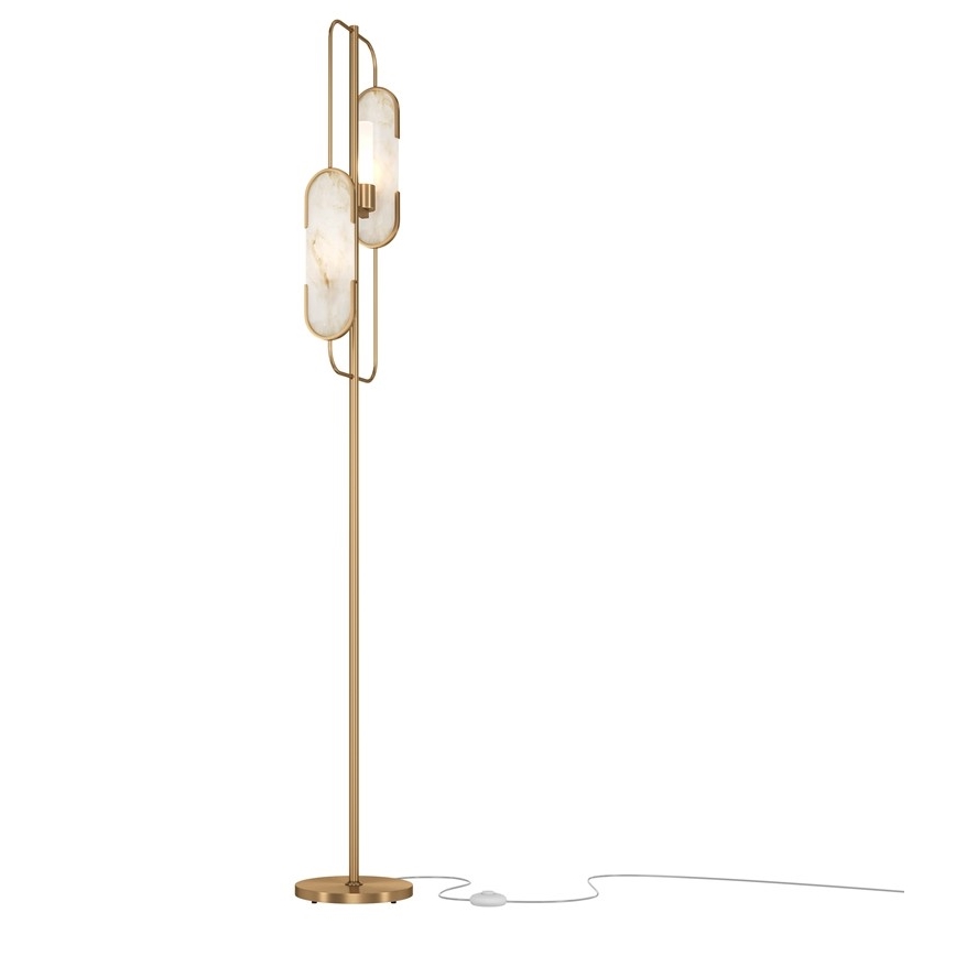 Maytoni MOD099FL-02G - Golvlampa MARMO 2xG9/40W/230V